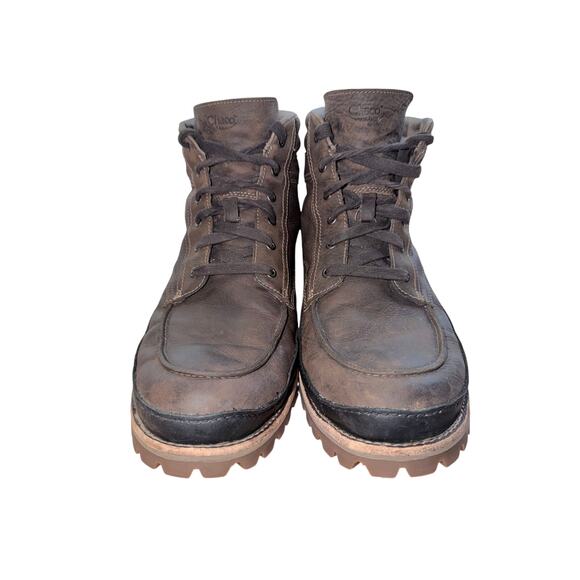 Men’s Chaco fossil brown leather lace up boot hiking camping outdoors size 14 main image 6